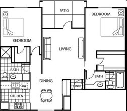 Two Bedroom Two Bath 155 155 floor plan